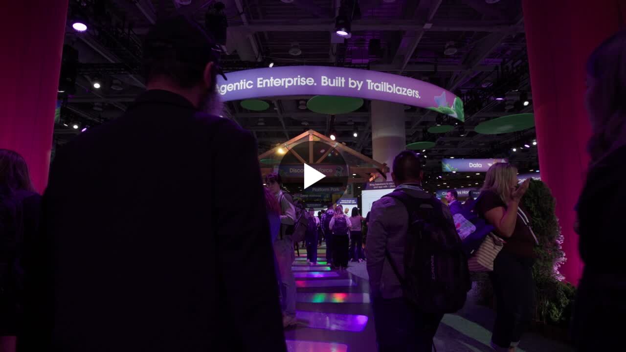 Still from DeepL's Dreamforce event recap video showing the live event floor