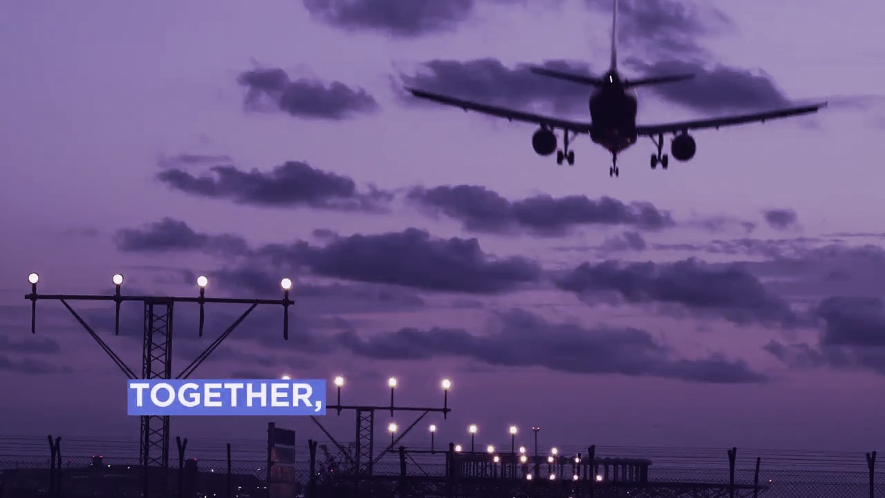 A JetBlue airliner at sunset, from a Nutanix JetBlue customer story video