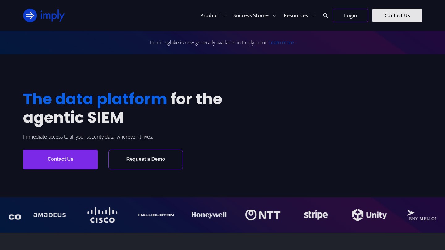The imply.io website homepage with bold typography